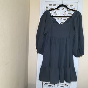 Inloom Elegant Gray Mini Dress. Cotton Size L